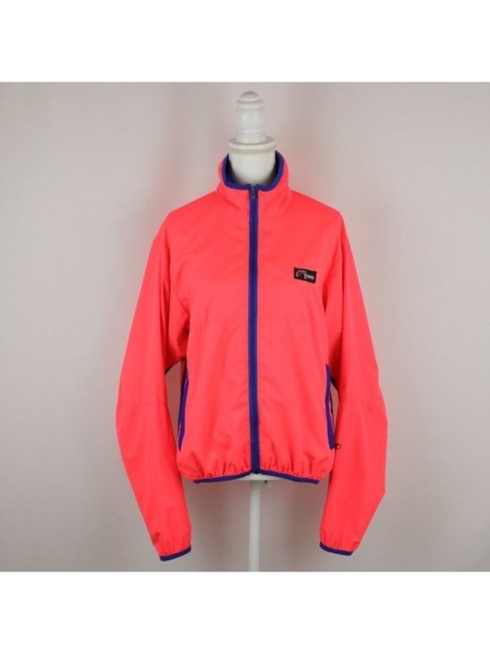 Lowe Alpine Women's Small Neon Orange Blue Full Zip Windbreaker Jacket